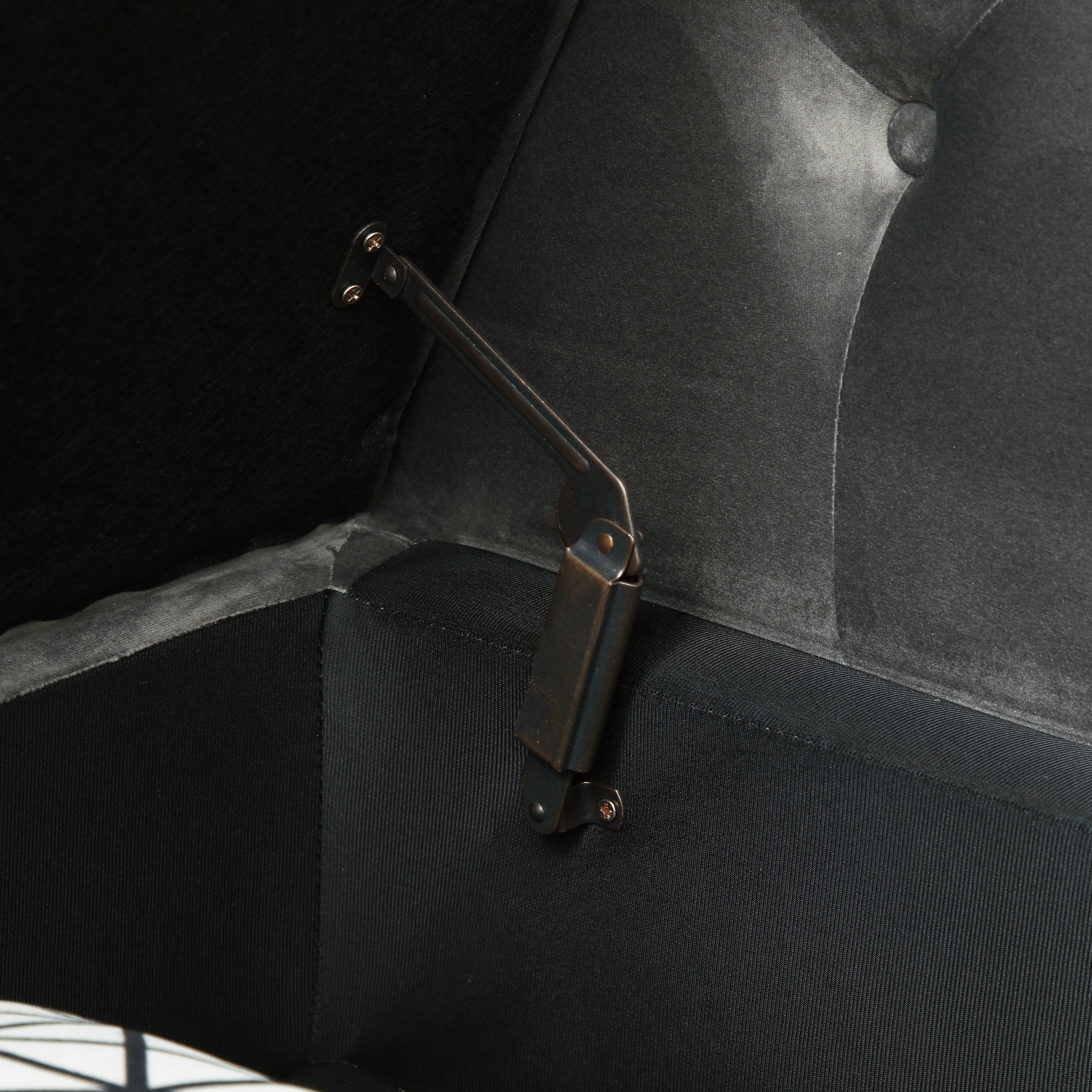 Aijia 63" Velvet Multifunctional Storage Rectangular Sofa Stool Buttons Tufted Nailhead Trimmed Solid Wood Legs With 1 Pillow,Grey_voghion.com